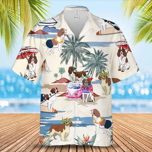 Welsh Springer Spaniel Summer Beach Hawaiian Shirt