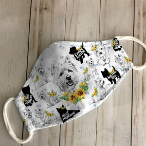 West Highland White Sunflower EZ07 2606 Face Mask