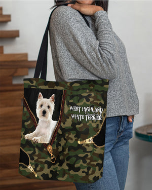 West-Highland-White-Terrier Camo Cloth Tote Bag