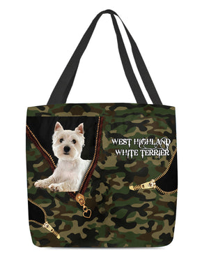 West-Highland-White-Terrier Camo Cloth Tote Bag