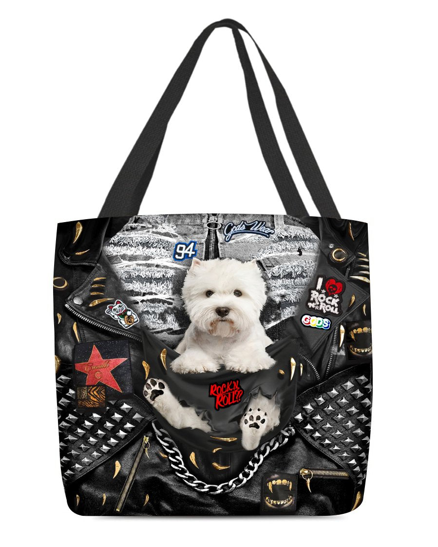 West Highland Dog-Rock Dog-Cloth Tote Bag