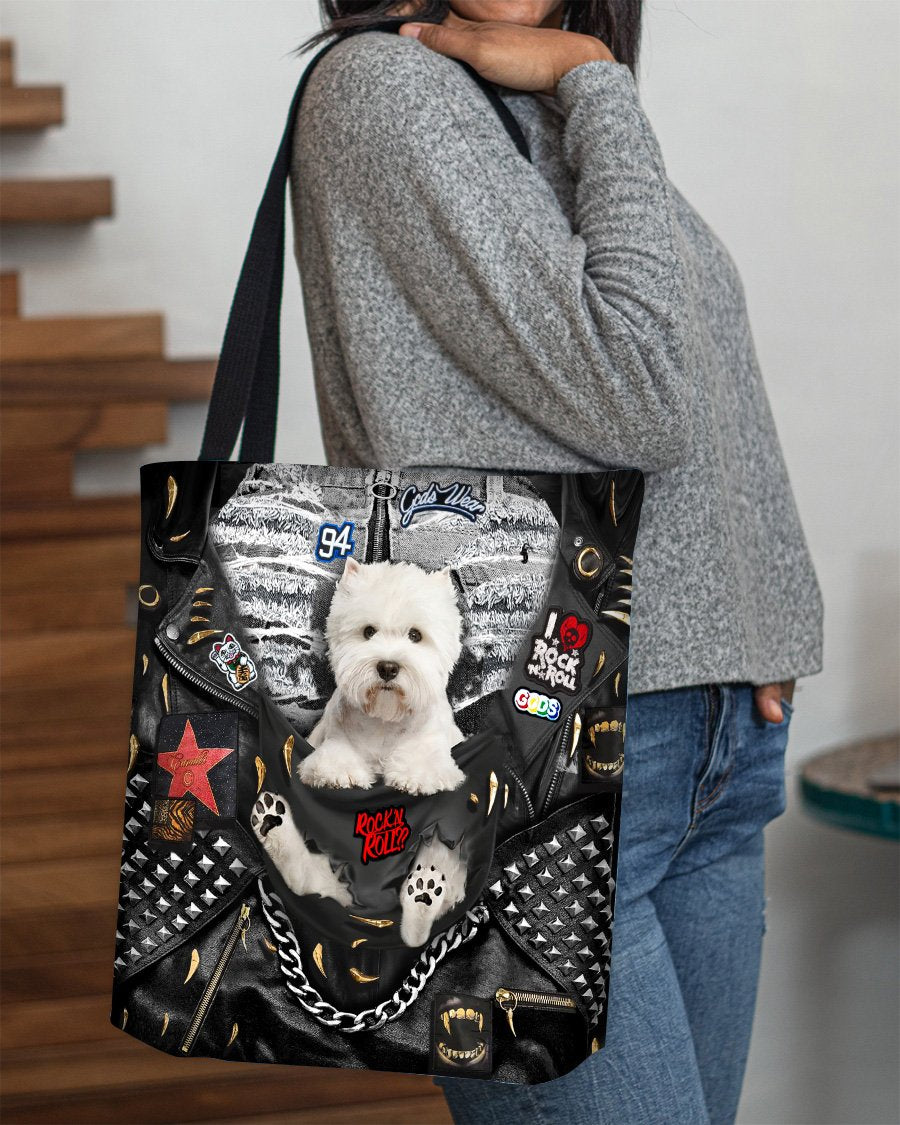 West Highland Dog-Rock Dog-Cloth Tote Bag