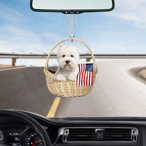 West Highland Dog-With American Flag Two Sides Ornament