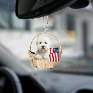 West Highland Dog-With American Flag Two Sides Ornament