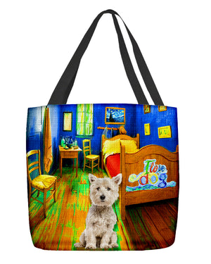 West Highland White Terrier in the bedroom 2 -Cloth Tote Bag