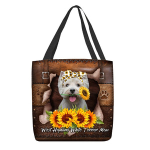 West Highland White Terrier-Sunflower&Dog Mom Cloth Tote Bag