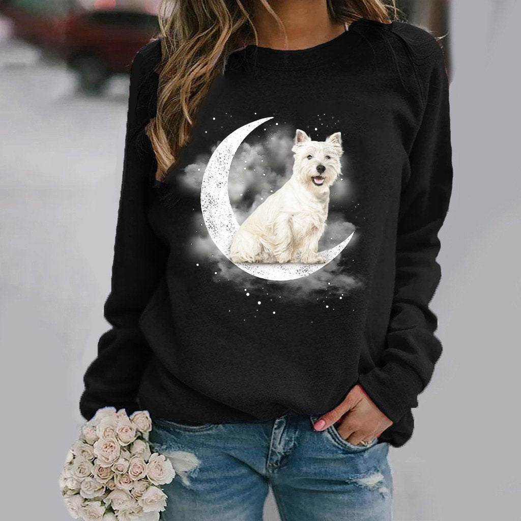 West Highland White Terrier 2 -Sit On The Moon- Premium Sweatshirt