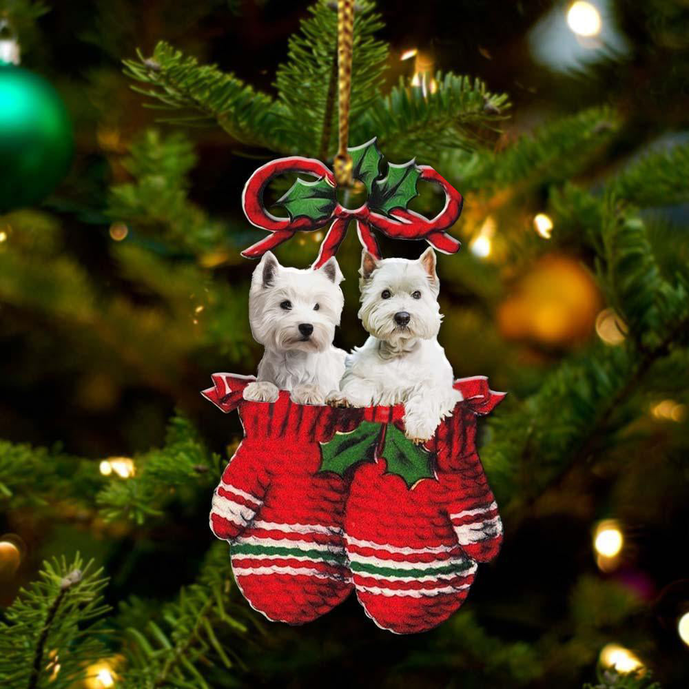 West Highland White Terrier Inside Your Gloves Christmas Holiday-Two Sided Ornament