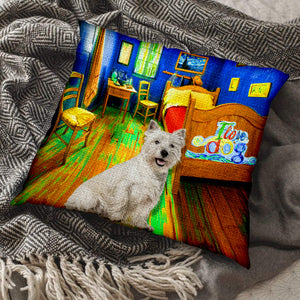 West Highland White Terrier (2) In the Bedroom-Pillow Case