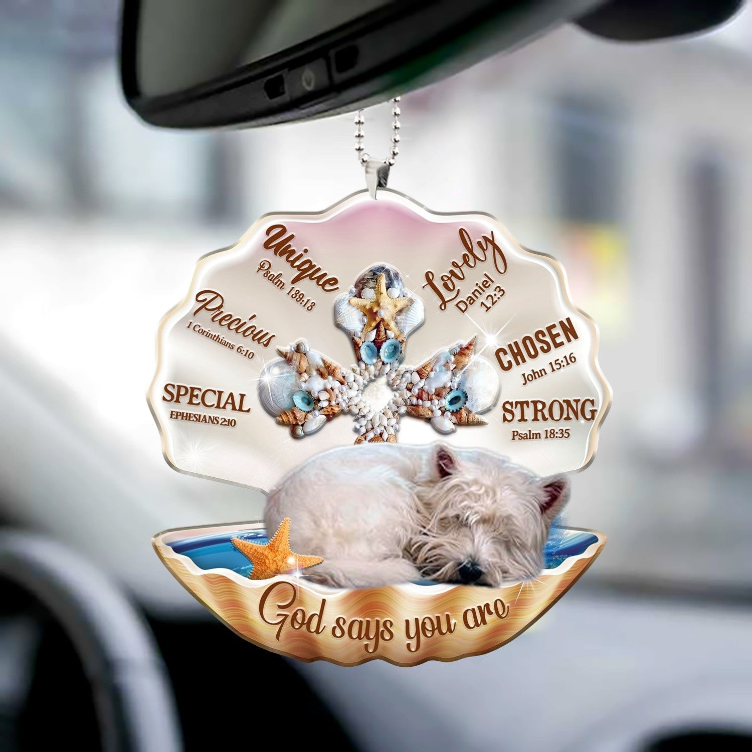 West Highland White Terrier-You Are Cross In Seashell-Two sides ornament