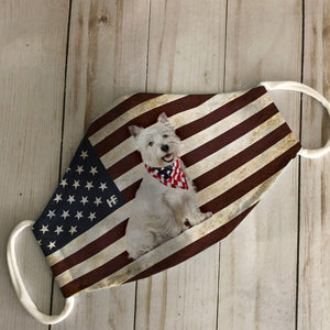 Westie American Flag EZ03 1105 Face Mask