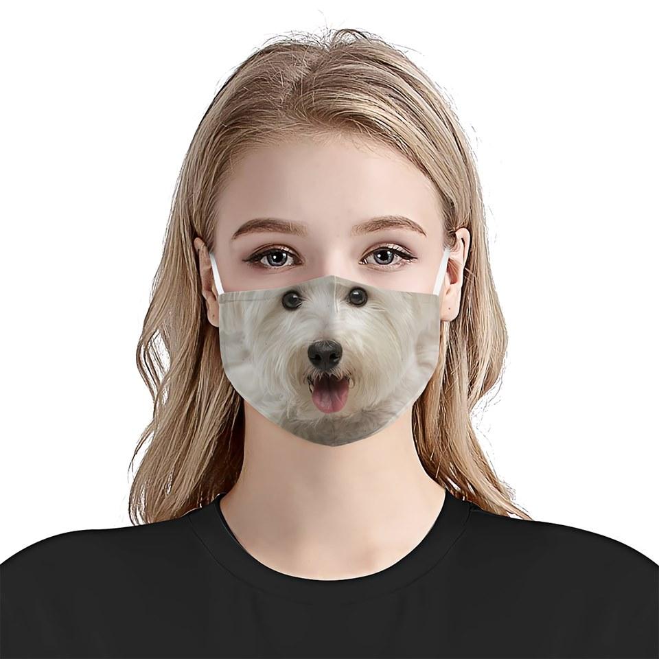 Westie Face 02 EZ03 1504 Face Mask