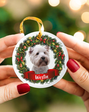 Westie-Noel Circle-Two Sided Ornament