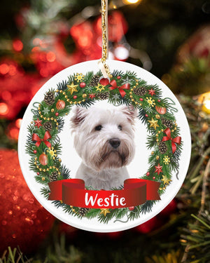 Westie-Noel Circle-Two Sided Ornament