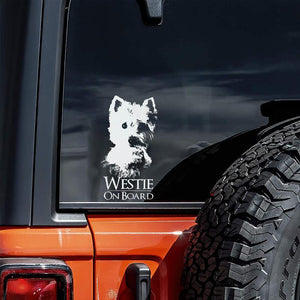 Westie on Board-Car Window Sticker-Dog Sign Decal