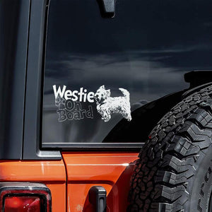 Westie2 on Board-Car Window Sticker-Dog Sign Decal