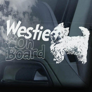 Westie2 on Board-Car Window Sticker-Dog Sign Decal