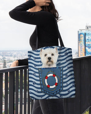 Westie On Board-Cloth Tote Bag