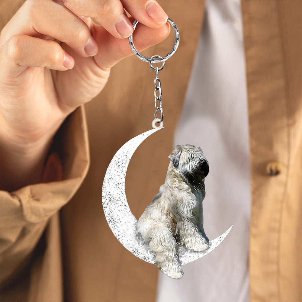 Wheaten Terrier-Sit On The Moon Keychain