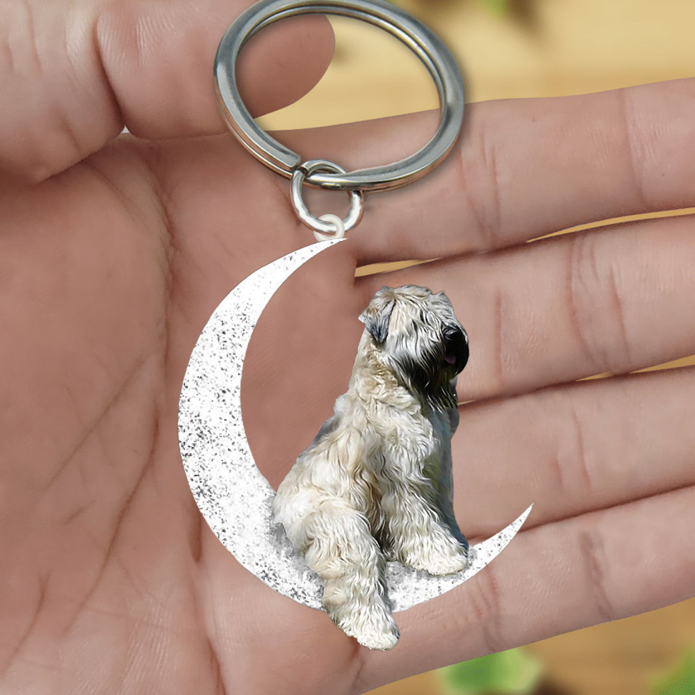 Wheaten Terrier-Sit On The Moon Keychain