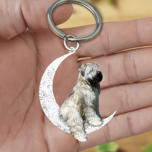 Wheaten Terrier-Sit On The Moon Keychain