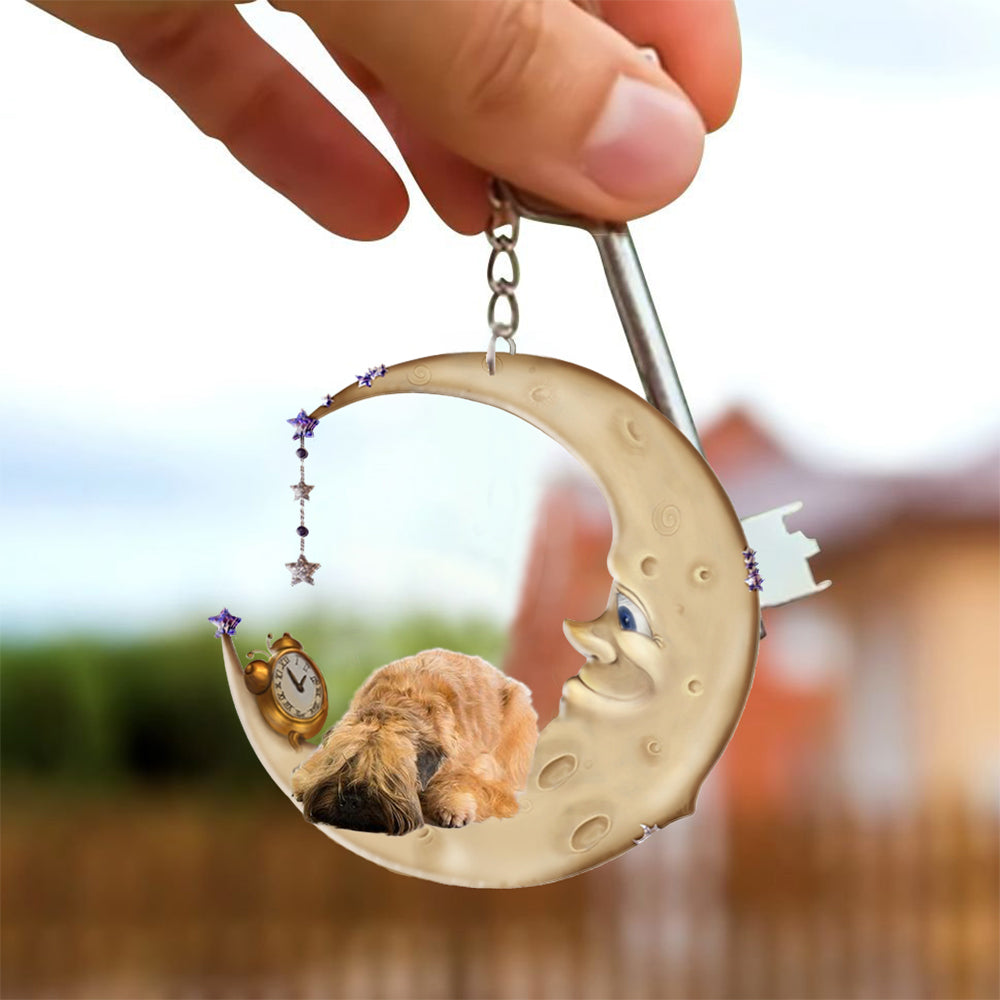 Wheaten Terrier-Sleeping on the moon Keychain