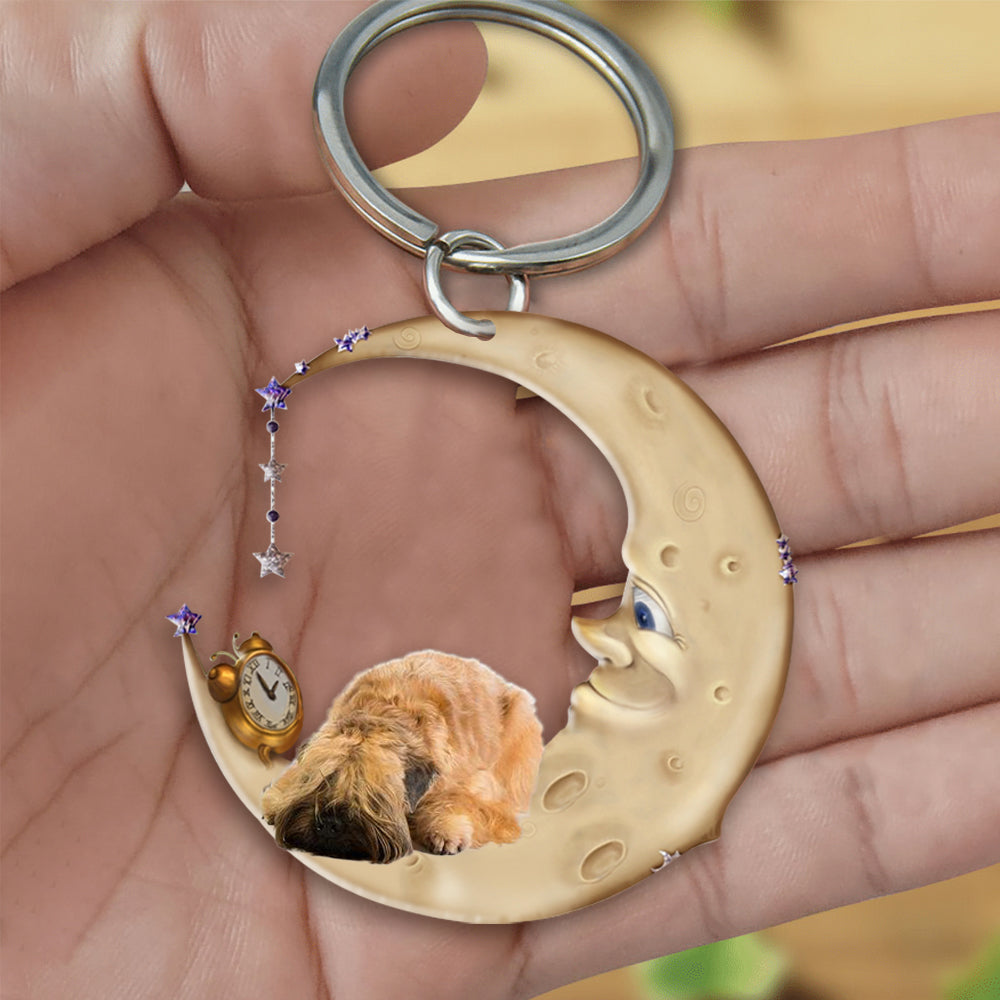 Wheaten Terrier-Sleeping on the moon Keychain