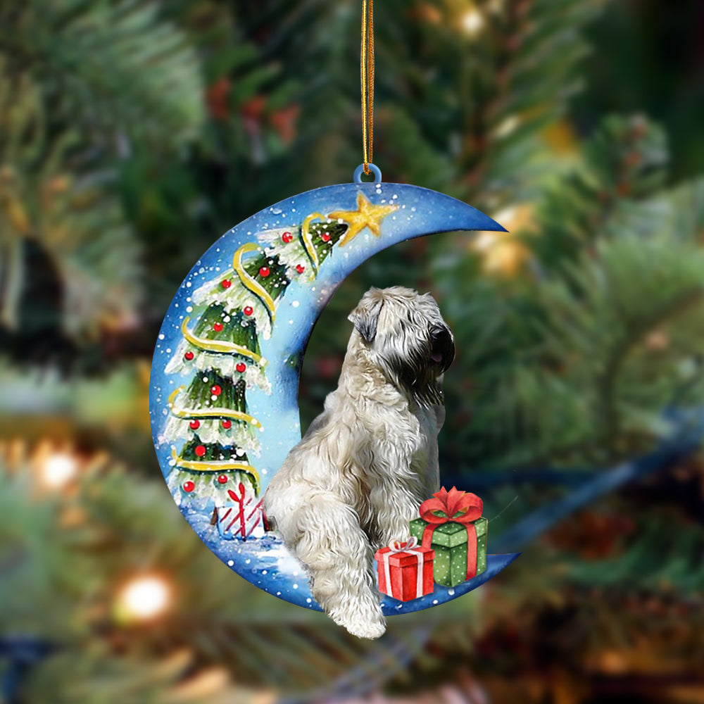 Wheaten Terrier Sit On The Blue Moon-Two Sided Ornament