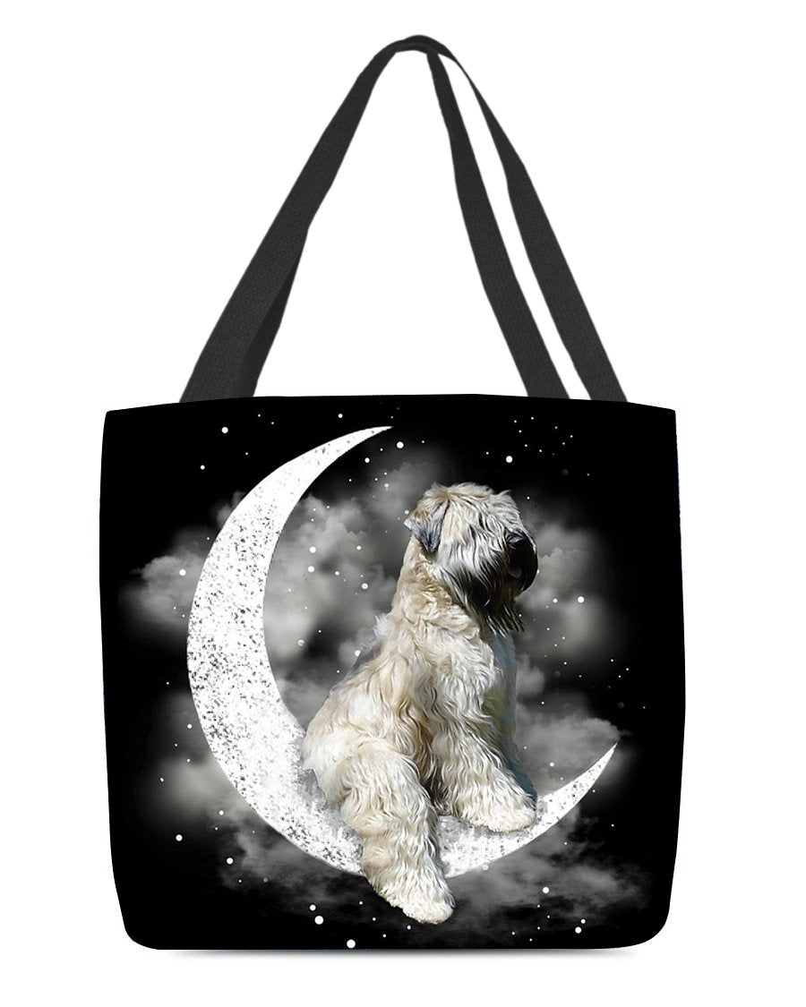 Wheaten Terrier Sit On The Moon With Starts-Cloth Tote Bag