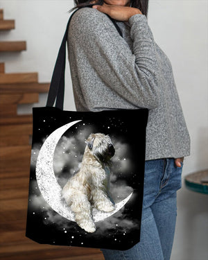 Wheaten Terrier Sit On The Moon With Starts-Cloth Tote Bag