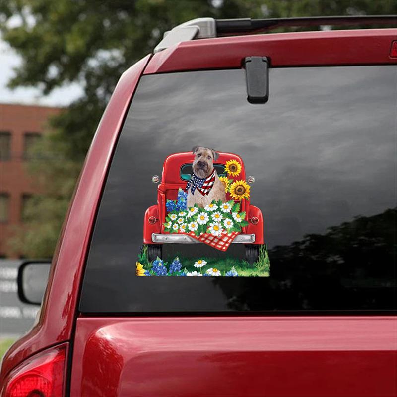 Flower Car Sticker-Wheaten Terrier