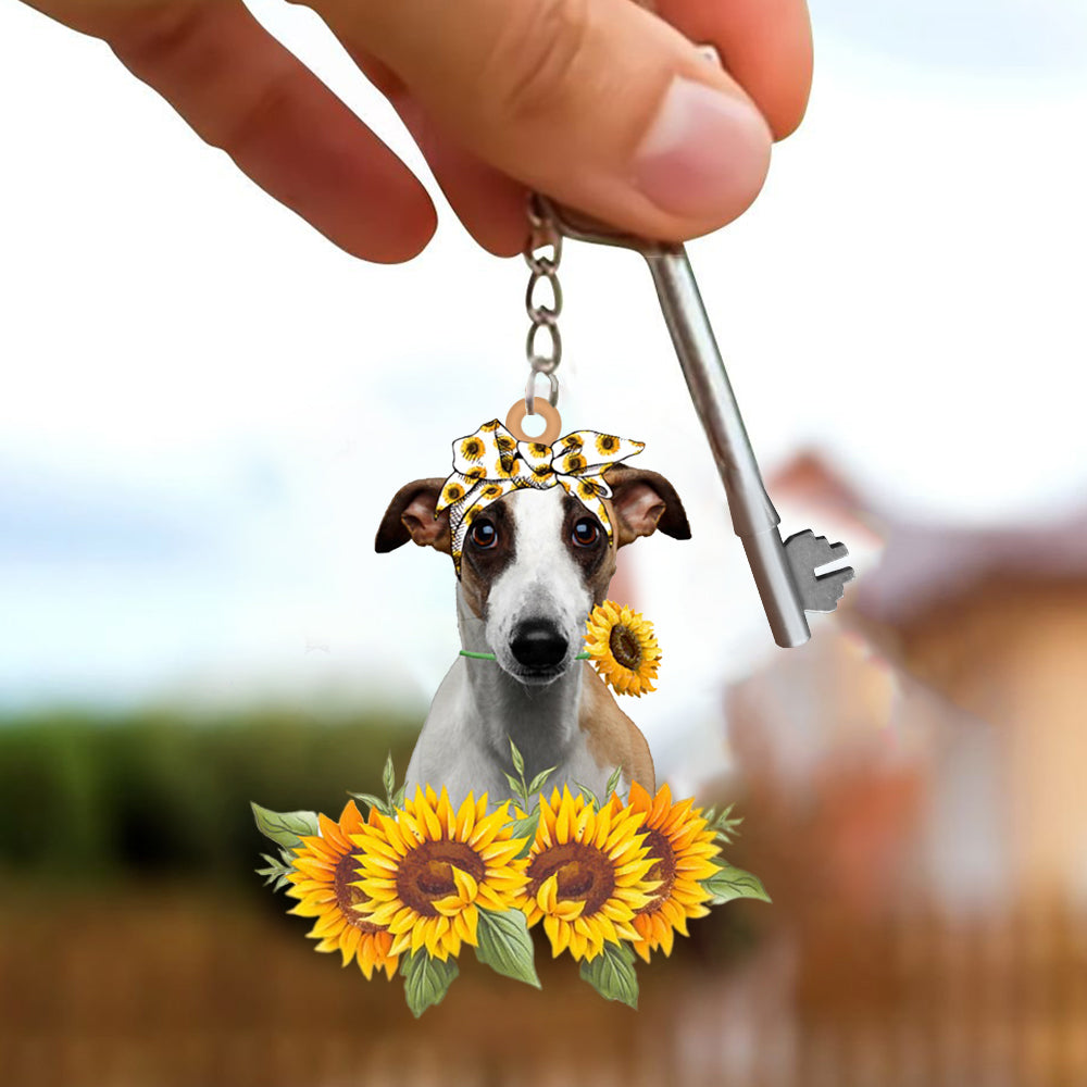 Whippet-Dog Mom Keychain