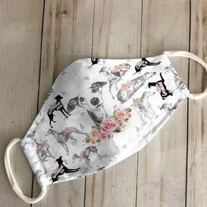 Whippet Floral Vintage EZ07 0207 Face Mask