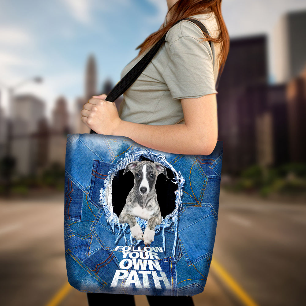 Whippet-Follow Your Own Path-Cloth Tote Bag