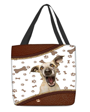 Whippet-Zipper Texture-Cloth Tote Bag