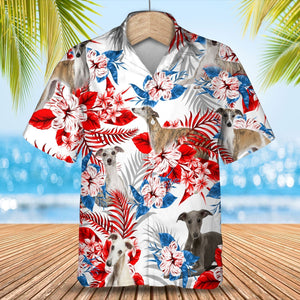 Whippet American Flag Hawaiian Shirt