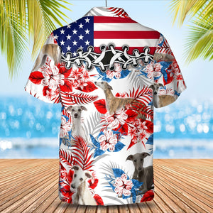 Whippet American Flag Hawaiian Shirt