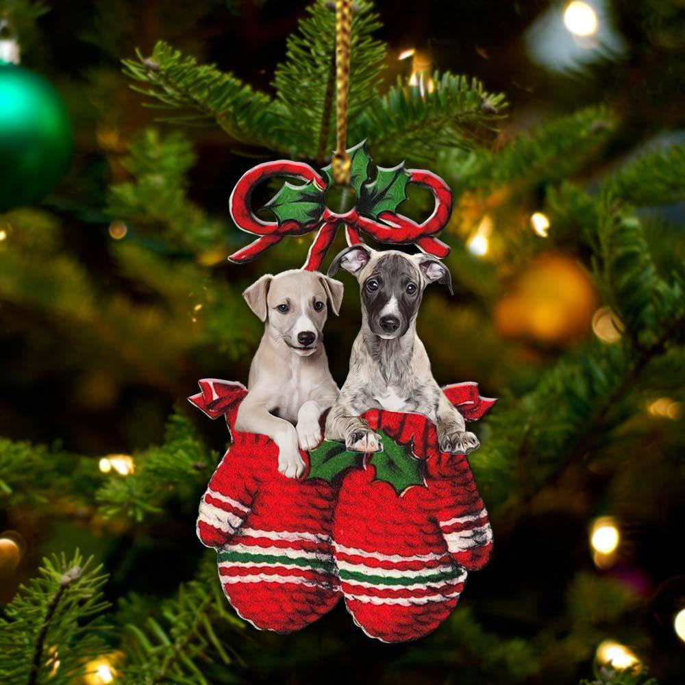 Whippet Inside Your Gloves Christmas Holiday-Two Sided Ornament