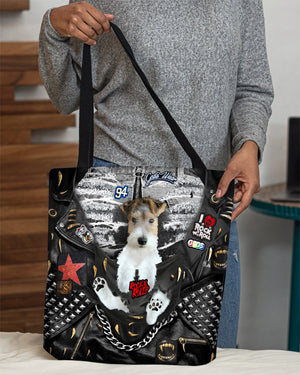 Wire Fox Terrier-Rock Dog-Cloth Tote Bag