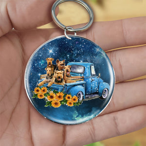 With Airedale Terrier TAKE THE TRIP CLASSIC-Round Resin Epoxy Metal Keychain