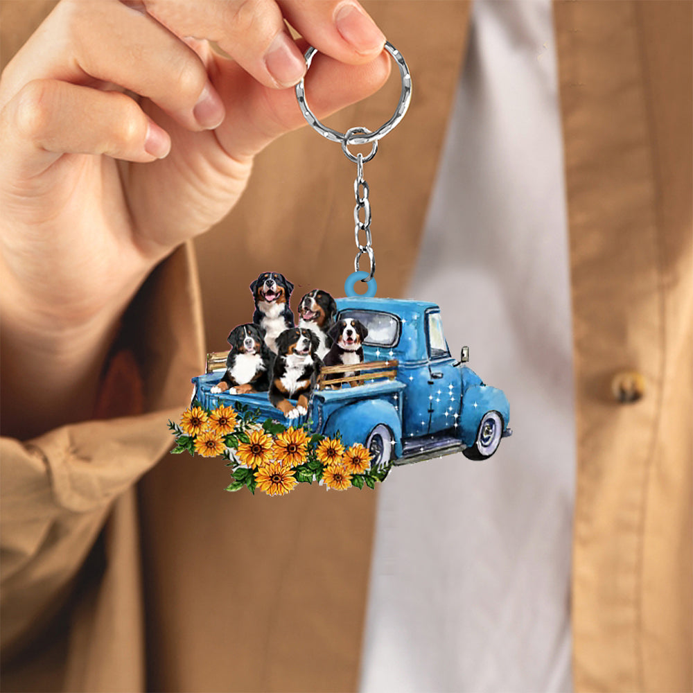 With Bernese Mountain Take The Trip Keychain