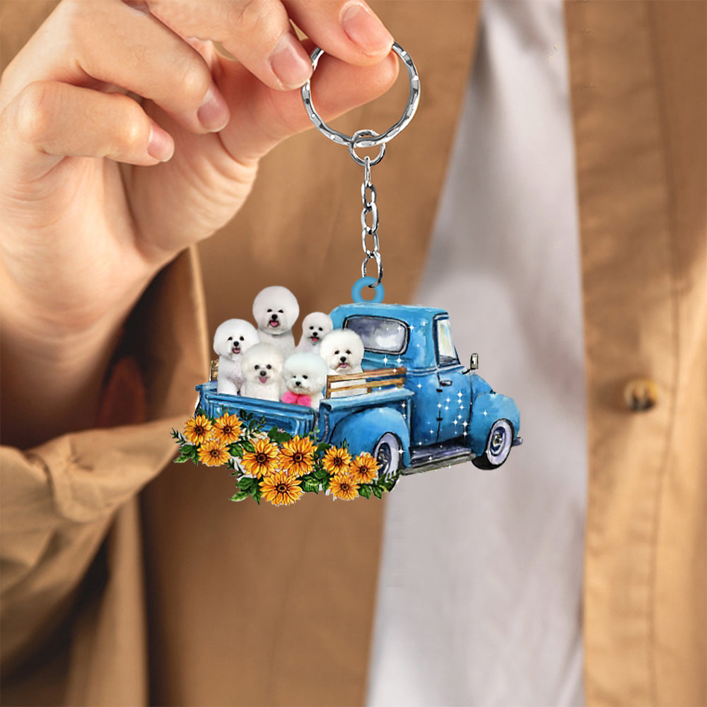 With Bichon Frise Take The Trip Keychain
