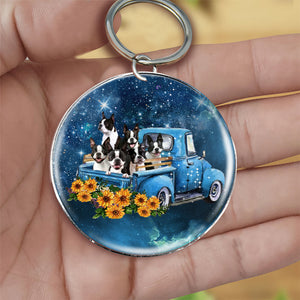 With Boston Terrier TAKE THE TRIP CLASSIC-Round Resin Epoxy Metal Keychain