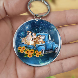 With Bulldog TAKE THE TRIP CLASSIC-Round Resin Epoxy Metal Keychain