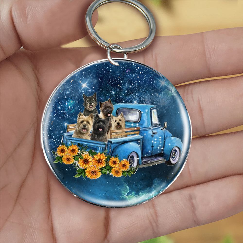 With Cairn Terrier TAKE THE TRIP CLASSIC-Round Resin Epoxy Metal Keychain