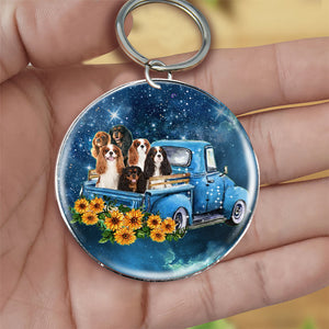 With Cavalier King Charles Spaniel TAKE THE TRIP CLASSIC-Round Resin Epoxy Metal Keychain