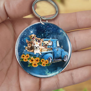 With Chihuahua TAKE THE TRIP CLASSIC-Round Resin Epoxy Metal Keychain