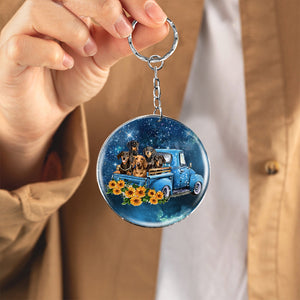 With Dachshund TAKE THE TRIP CLASSIC-Round Resin Epoxy Metal Keychain