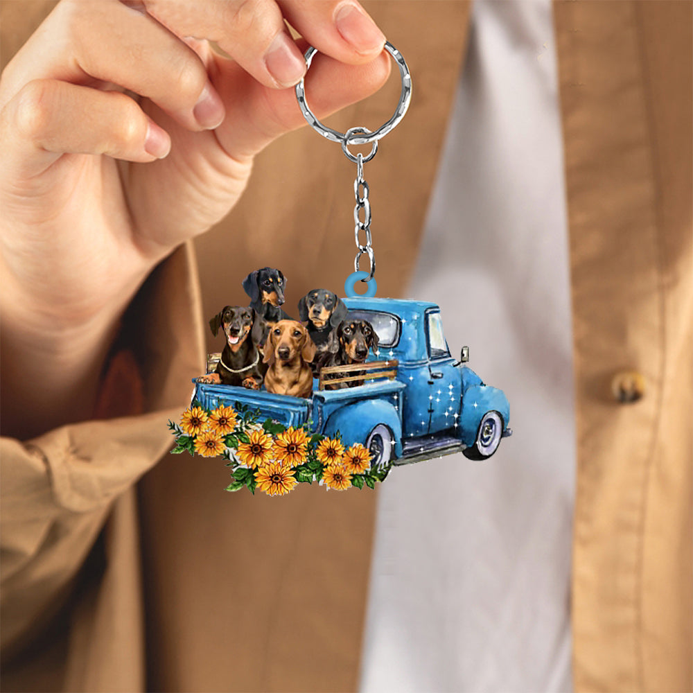 With Dachshund Take The Trip Keychain