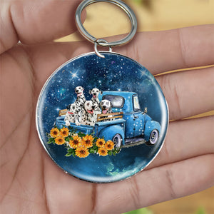 With Dalmatian TAKE THE TRIP CLASSIC-Round Resin Epoxy Metal Keychain